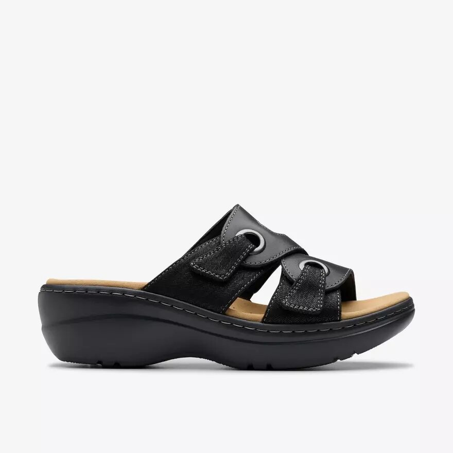 Womens Merliah2 Cove Black Leather Wedges Womens Merliah2 Cove Black Leather Wedges