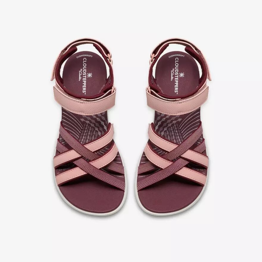 Womens Mira Shore Maroon Strappy Sandals Womens Mira Shore Maroon Strappy Sandals