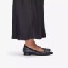 Womens Natalyn Dk Black Leather Slip-Ons