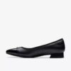 Womens Natalyn Dk Black Leather Slip-Ons
