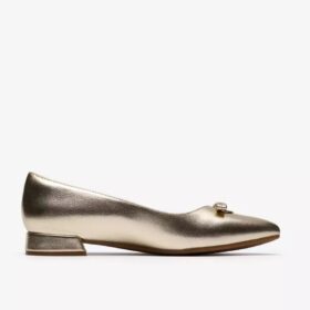 Womens Natalyn Trim Gold Metallic Slip-Ons | Clark Womens Natalyn Trim Gold Metallic Slip-Ons | Clark