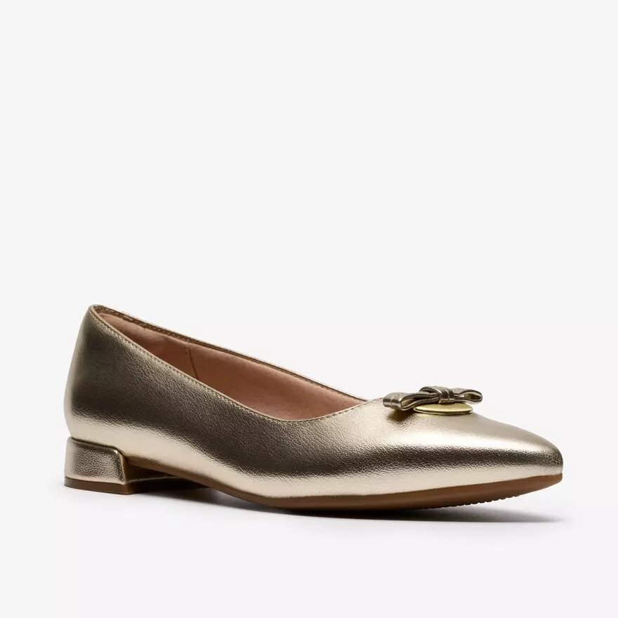 Womens Natalyn Trim Gold Metallic Slip-Ons | Clark Womens Natalyn Trim Gold Metallic Slip-Ons | Clark