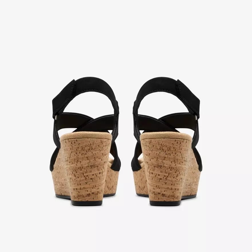 Womens Rose Style Black Nubuck Wedges Womens Rose Style Black Nubuck Wedges
