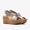 Womens Rose Style Taupe Metallic Wedges Womens Rose Style Taupe Metallic Wedges