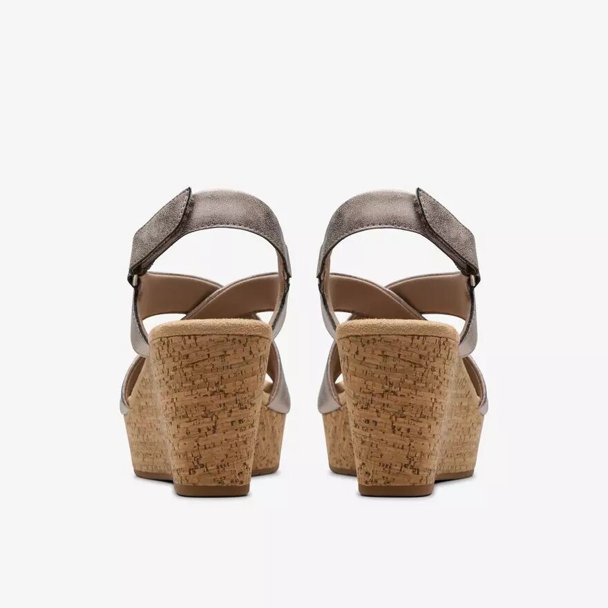 Womens Rose Style Taupe Metallic Wedges Womens Rose Style Taupe Metallic Wedges