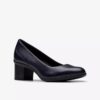 Womens Shaya Poppy Navy Leather Pumps Womens Shaya Poppy Navy Leather Pumps