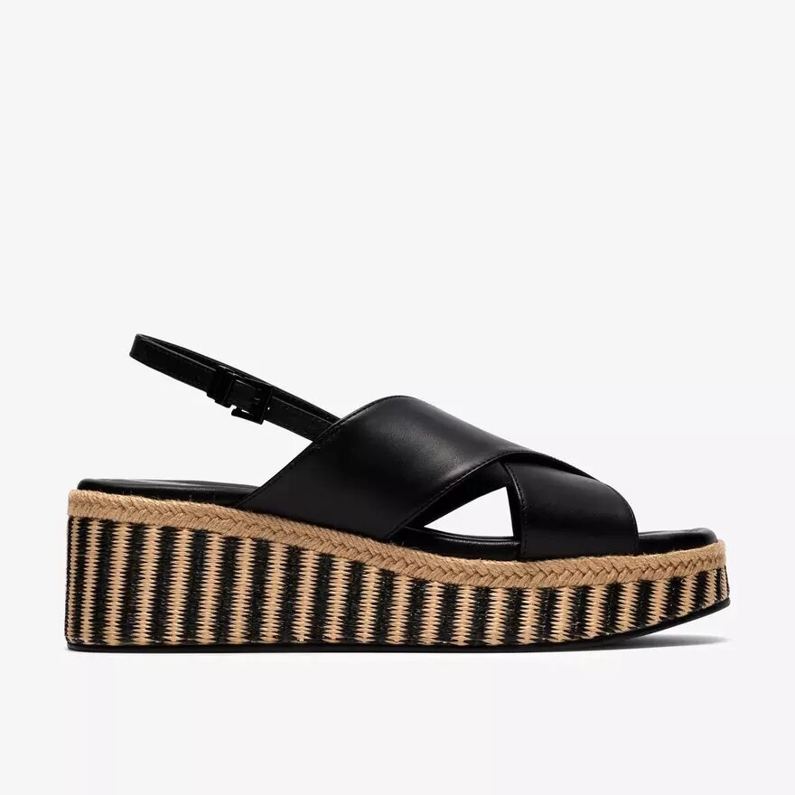 Womens Tessiah Cross2 Black Interest Wedges Womens Tessiah Cross2 Black Interest Wedges