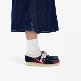 Womens Wallabee Navy Stripe Wallabees Womens Wallabee Navy Stripe Wallabees