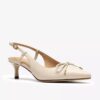 Womens Zarey Bow Cream Leather Pumps